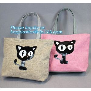 China El logotipo impreso modificado para requisitos particulares laminó bolsos del yute del totalizador que hacían compras con la manija, la moda y el bolso de compras de encargo ambiental del yute supplier