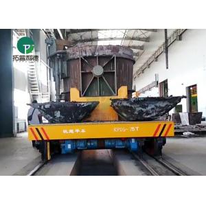 China 75 Ton Steel Mill Slag Transport Rail Operated Ladle Transfer Vehicle With V-Groove Deck supplier