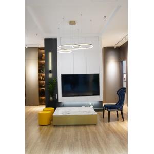 Modern Customized White TV Cabinet With Storage Cabinet Mounted In TV Unit