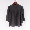 Women shirt 3/4 sleeve black made in organic cotton featured in wide sleeves and