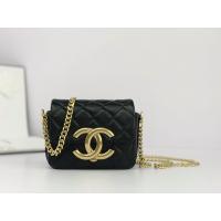 China Black Lambskin Leather Branded Messenger Bag Chanel Flap Phone Holder on sale