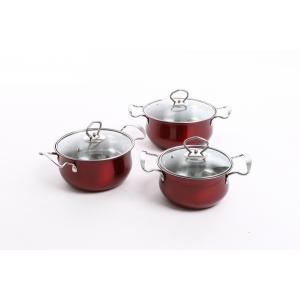 16/18/20/22cm red color & flower stainless steel cookware set & kitchenware set & pot & pan & casseroles