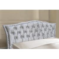 China Luxurious King Size Velvet Fabric Bed Frame With Tufted And Crystal Headboard on sale