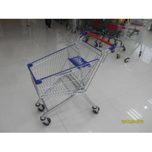 China 80L Safety Plastic Parts Supermarket Shopping Carts With 4 Wheels supplier