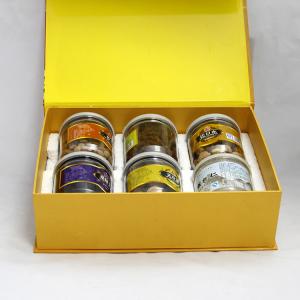 Eco-friendly Yellow Magnetic Recycled Paper Gift Boxes for Food , Tea ,  Dried Fruit