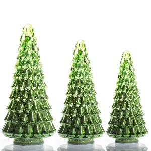 Christmas Tree Shape Decoration Battery Operated Glass Led Christmas Tree Lighting