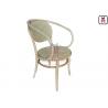 Natural Rattan Dining Chairs Black Benchwood Armrest Cane Dining Chair