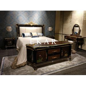 China Lotus Luxury King Size Bed Bedroom Furniture Bedroom Set Solid Wood Bed supplier