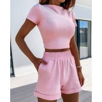 China Solid Color Sexy Sports Outfits Tight Sexy Fashion Leisure Sports Suit Woman on sale