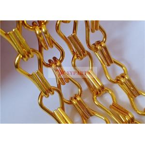 China Gold Color Aluminium Chain Fly Curtain Used As Room And Space Divider supplier
