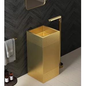 Matte Finished Stainless Steel Pedestal Sink SUS304 Material For Bathroom