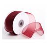 China 1 . 5 Inch Plain Polyester Organza Ribbon Dark Blue / Red Color Satin Edge wholesale