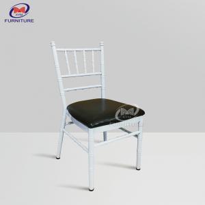 Metal Frame Mini Kid Chiavari Dining Chairs With Fixed Black Cushion