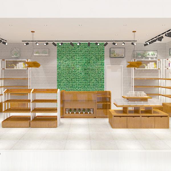 Multi Functional Cosmetic Store Furniture Durable With Multiple Wood Texture