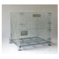 China Folding Wire Mesh Container Stackable Storage Cage Wirh Metal Wire on sale