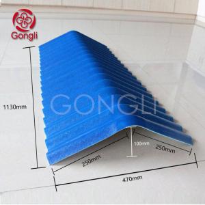 China Blue 560mm UPVC Ridge Tile Roof Gutter Accessories Corrosion Resistant wholesale