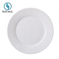China Savall Round Shape White Ceramic Dinner Plates For Hotel on sale