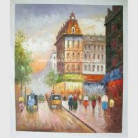 China Impressionist Street  Paris Oil Painting Landscape Acrylic Palette Knife For Children Room on sale