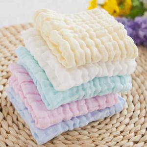 Anti Bacterial Pure Muslin Face Washcloths Towel Baby Wipes Solid Color