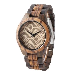 China Casual Natural Zebra Wooden Quartz Watch , Auto Date Miyota Quartz Watch OEM supplier