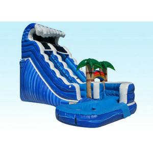 China PVC Kids Inflatable Water Slide , Blue Jungle Monster Inflatable Wave Pool Slide supplier