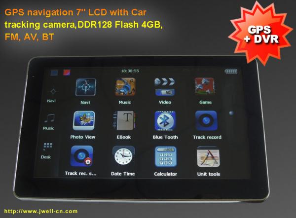 LCD 7 inch tablet pc wit GPS navigation with Car tracking camera, FM, BT ( WinCE