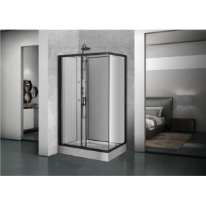 Square Bathroom Shower Cabins Black Acrylic ABS Tray Black Painted 1200X80X225cm