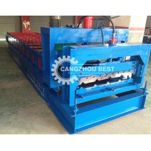 China Trapezoidal Sheet Metal Roof Aluminum Corrugated Tile Roll Forming Machine Sales supplier