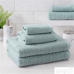 China 100% Cotton Textured Bath Towel Set of 6 Soft Luxurious Bathroom Towels supplier