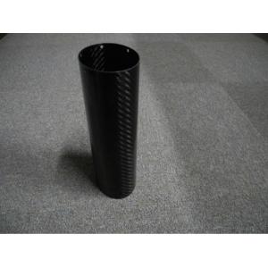 China Black Oval Motorcycle Exhaust Hood Of Carbon Fiber Profiles High Temperature Resistant supplier