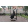 China Aluminum Frame And Black Rattan Swing Chair For Outdoor Garden wholesale