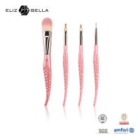 China 4pcs Travel Makeup Brushes With 100% Synthetic Hair And Plastic Handle With Special Tail Handle on sale