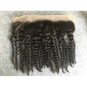 China Brazilian Kinky Curly 13x4 Lace Top Closure Human Hair Ear To Ear Lace Frontal supplier