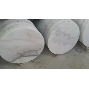 Tampos da mesa redondos de mármore brancos de Guangxi, partes superiores contrárias de mármore brancas de China Carrara, tabela de mármore branca de China, parte superior de mármore branca