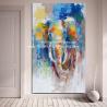 China Abstract Colorful Elephant Painting On Canvas / Animal Print Canvas Wall Art wholesale