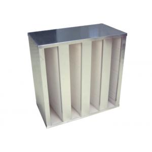 China High Efficiency F5 / F6 / F7 V Bank Air Filters Air Conditioning Filters 400pa - 600pa supplier