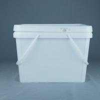 China 20kg Rectangular Plastic Bucket Food Grade Storage Packaging Container on sale
