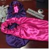 Hot Pink Purple Satin Sleep Turban For Curly Hair 33 Inches