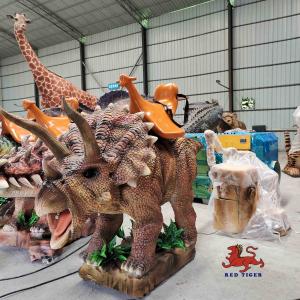 Indoor Animatronic Triceratops Ride On Dinosaur Customized Size