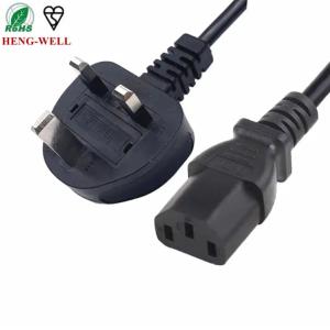 China 10A 250V UK Power Cord 1,5m 1,8m 2m 5m Черный 3 Pin BS1363 До IEC 320 C13 supplier