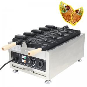 China Electric Japanese Snack Machine for 5pcs Taiyaki Fish Waffle Maker and Ice Cream Cone supplier