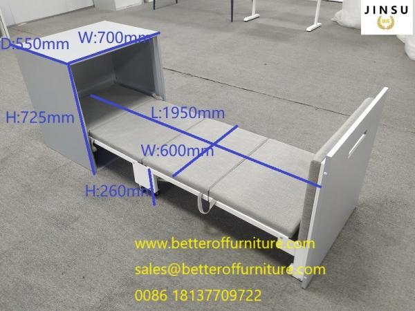 Partition Work Station Steel Cabinet With Folding Bed Sliver Color H725xW700XD55