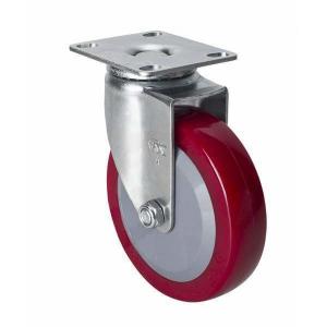 TPU Wheel Caster for Edl Light 4" 70kg Plate Swivel 3614-84 Application in Red