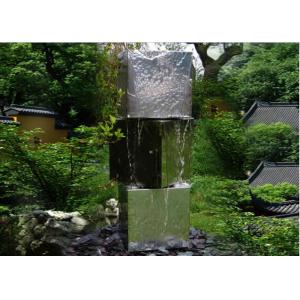 Three Tubes Stainless Steel Water Feature Sculptures Modern Western Style