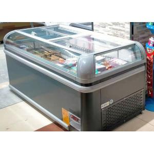 Frozen Food R290 Deep Island Freezer Static Cooling With Top Glass Sliding Door