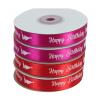 10MM Width Decorative Satin Ribbon Red / Purple Color Custom Printing