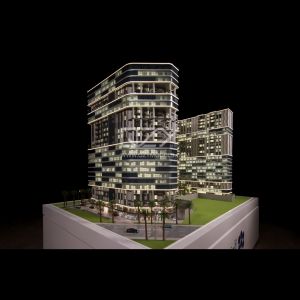 China 1:75 Scale Architectural Scale Model with Custom Electroplated Acrylic and Dynamic Lighting for AL YAQOOT Towers wholesale