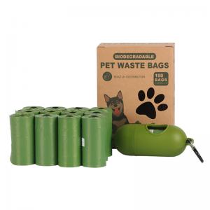 China Dark Green Roll Biodegradable Dog Poop Bag Customized Logo size supplier