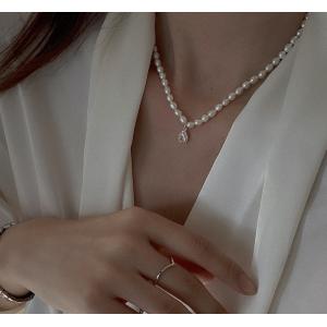 42cm Natural Freshwater Pearl Necklace 14.6g Chain With S925 Silver Pendant