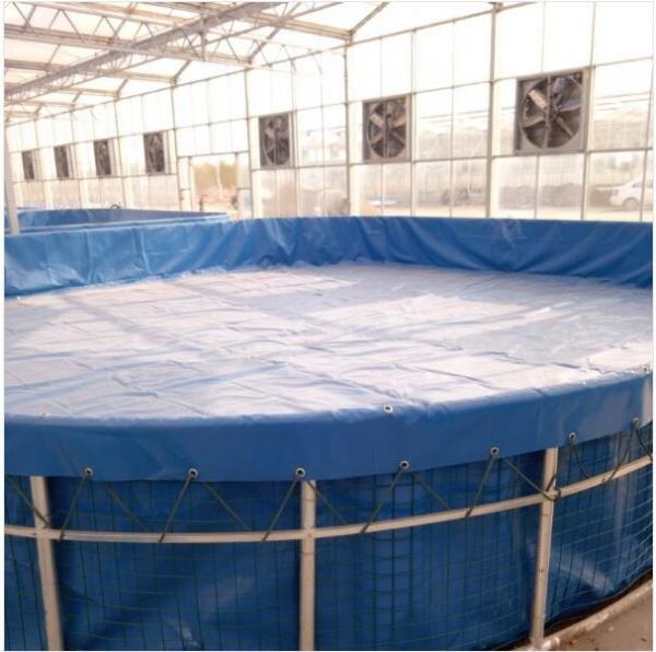 Foldable Steel Mesh Tarpaulin Fish Tank For Fish Feeding , 10000 L Volume Fish